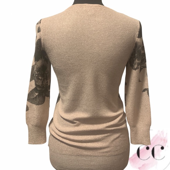 Le Chateau 3/4 Sleeve Metallic Knit Top - Picture 3 of 12